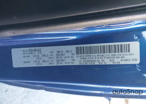 2019 Ram 1500 Classic Tradesman 4X2 8' Box from USA, damaged, VIN 3C6JR6DGXKG541132